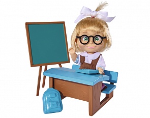 Кукла Маша в школьной форме с классной доской, партой и аксессуарами, 12 см. (Simba, 9301944)